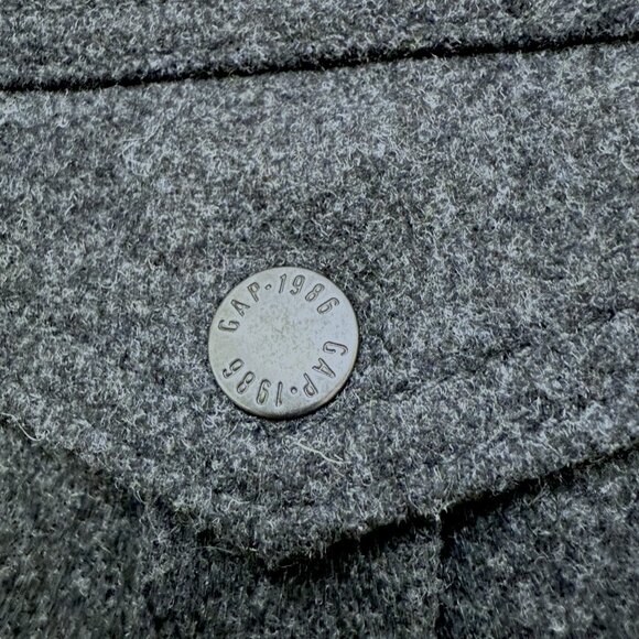 GAP Kids Coat Size Small Boys Gray Wool Blend Cargo Utility Jacket Peacoat - Picture 9 of 12